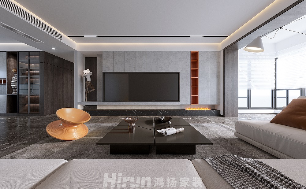 湘江壹號180㎡雅致現代大平層 裝修案例效果圖-6