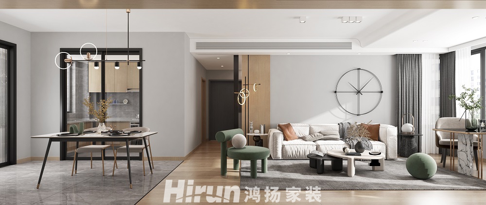 長房云時代123㎡北歐之光三居室 裝修案例效果圖-02