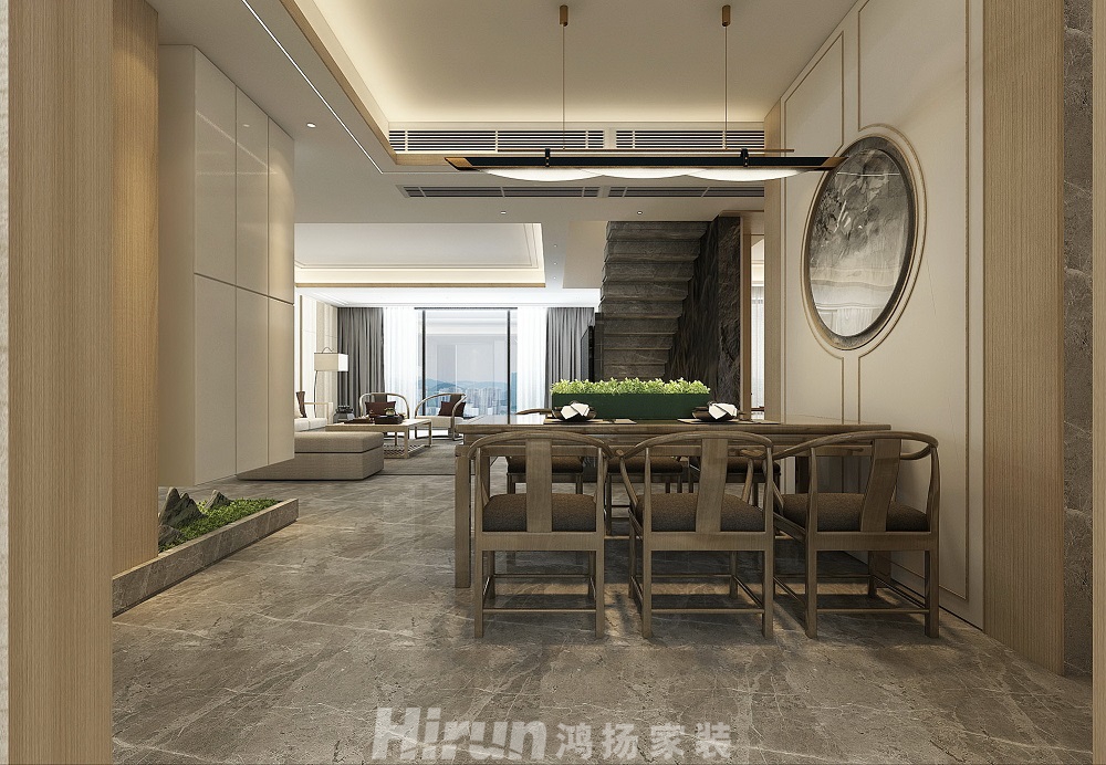 云頂梅溪湖320㎡復(fù)合寫意復(fù)式 裝修案例效果圖-云頂梅溪湖 (1)