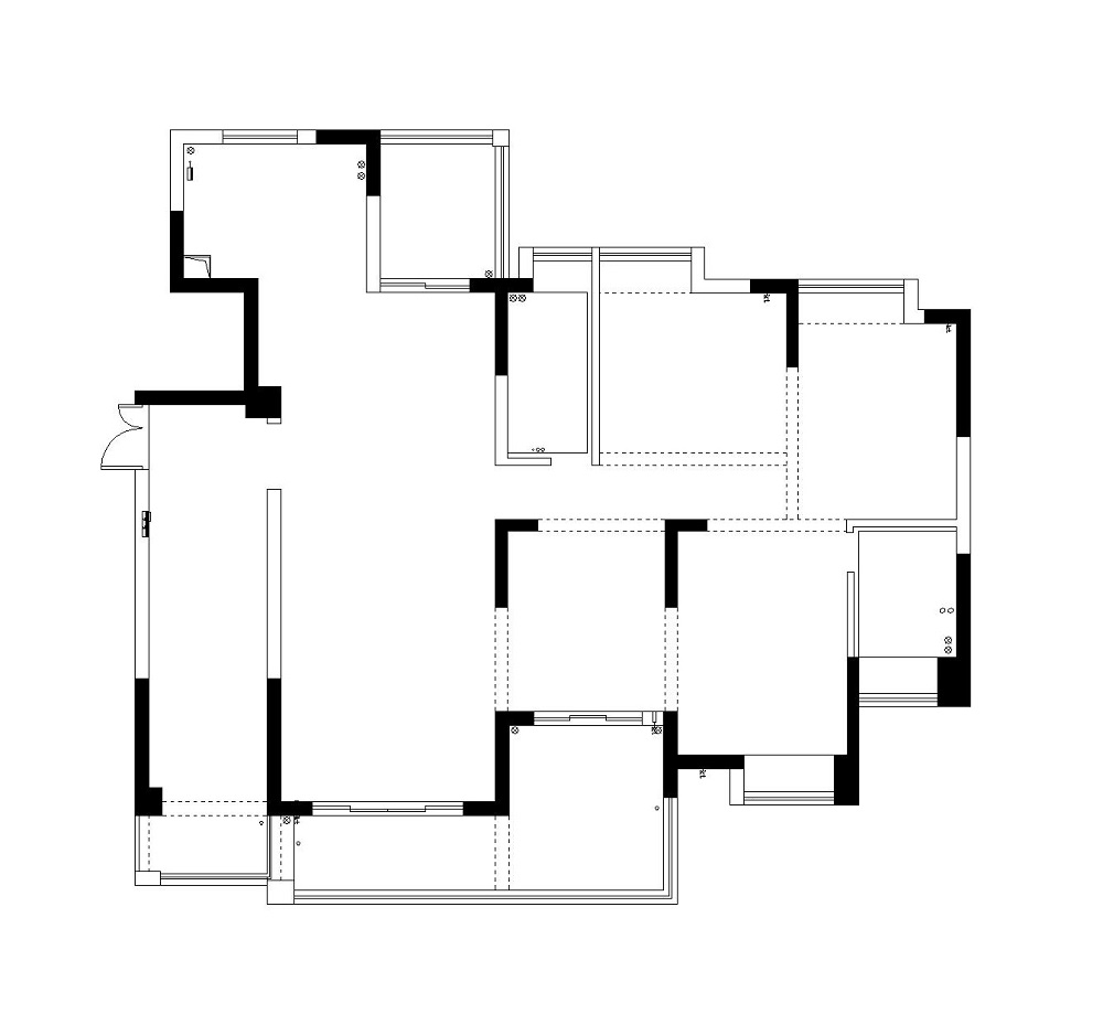 長沙歸心苑202㎡輕歐簡美大平層 裝修案例效果圖-原始結構圖