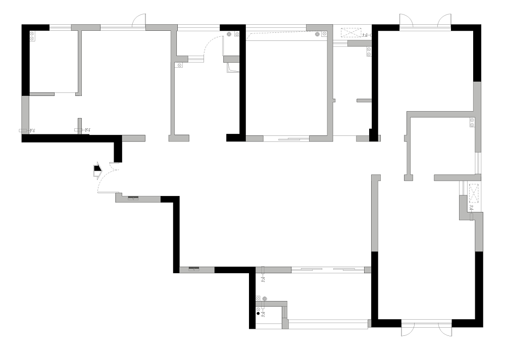 地泰御璟苑180㎡輕歐簡美大平層 裝修案例效果圖-原始結構圖