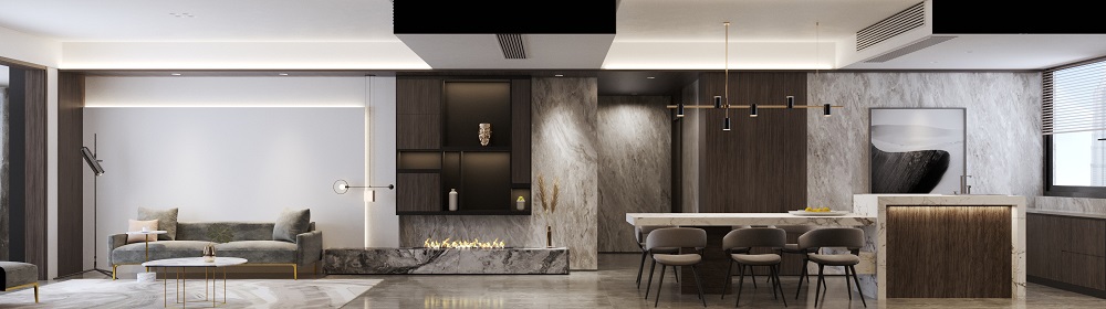 安鄉子龍商務中心156㎡雅致現代四居室 裝修案例效果圖-1