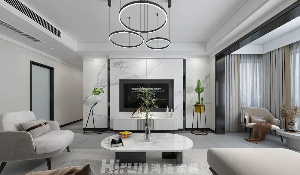 景秀家園145㎡雅致現代四居室 裝修案例效果圖-2