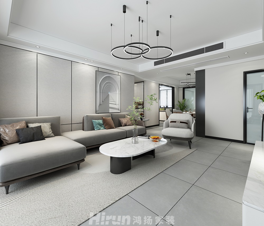 景秀家園145㎡雅致現代四居室 裝修案例效果圖-3