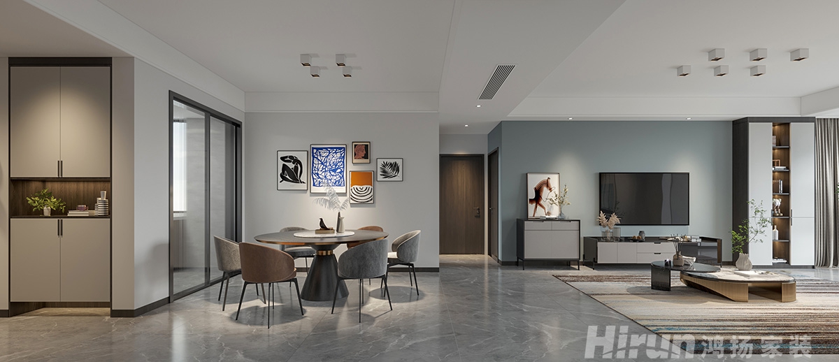 凱瑞名門109㎡雅致現(xiàn)代三居室 裝修案例效果圖-4