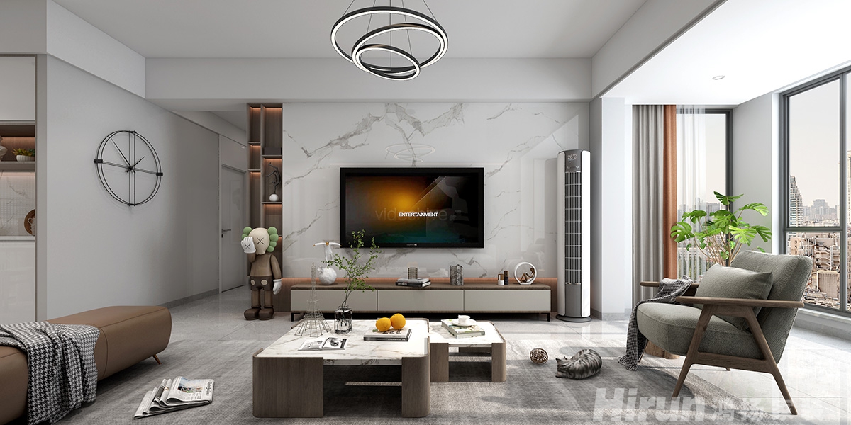 融創(chuàng)提香藍(lán)岸150㎡雅致現(xiàn)代四居室 裝修案例效果圖-4