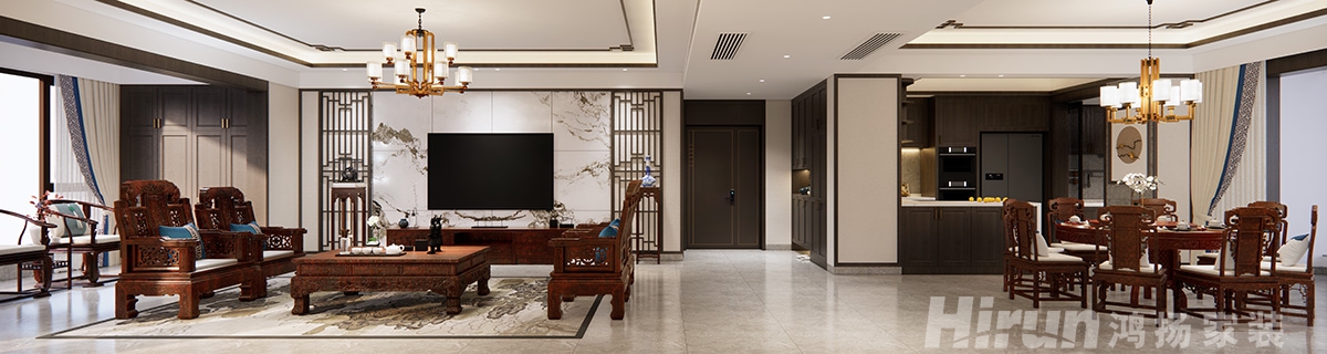 株洲碧桂園200㎡復合寫意三居室 裝修案例效果圖-1