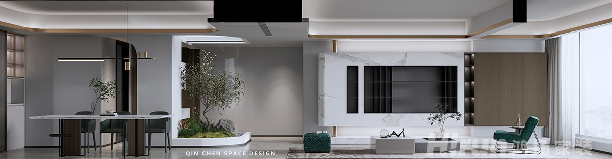 潤和谷山郡150㎡新裝飾主義四居室 裝修案例效果圖-2