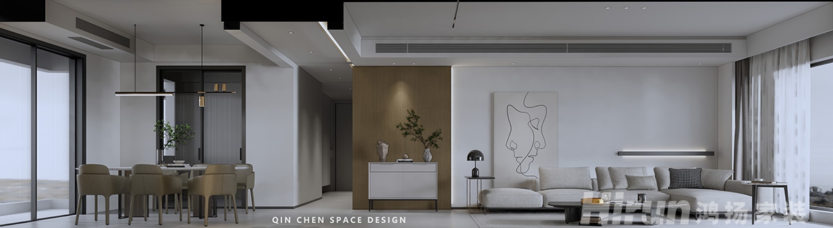 潤和湘江天地200㎡雅致現代復式 裝修案例效果圖-1