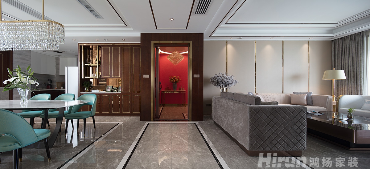 中建江山壹號198㎡新裝飾主義三居室 裝修案例實景圖-4