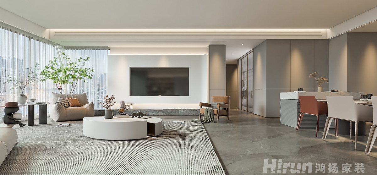 云頂梅溪湖180㎡雅致現代四居室 裝修案例效果圖-1