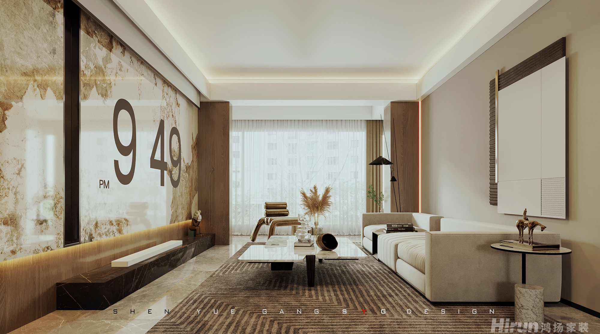 嘉宇北部灣140㎡新裝飾主義四居室 裝修案例效果圖-5