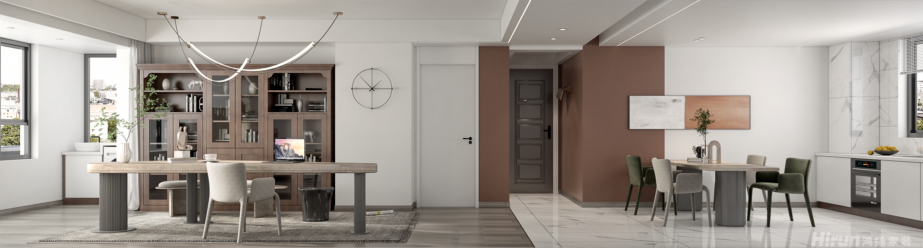 卓越觀山147㎡雅致現代四居室 裝修案例效果圖-1