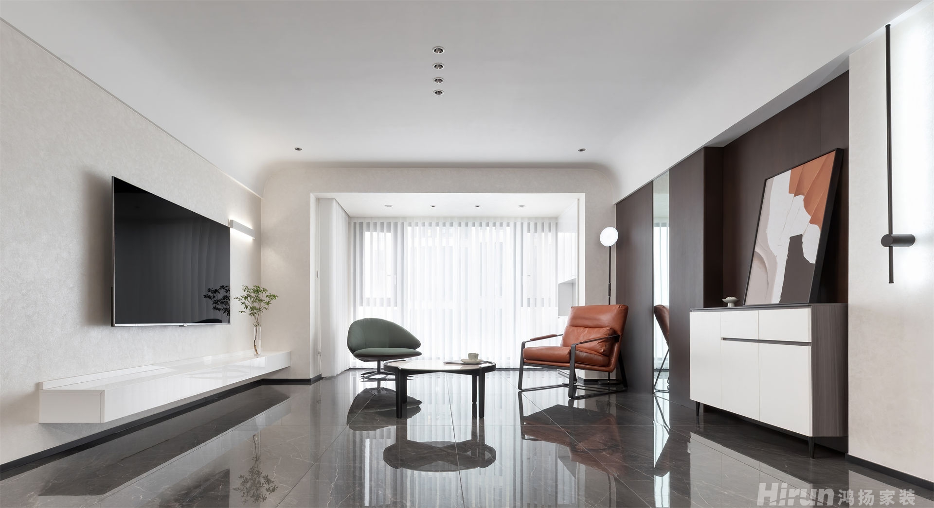 財富湘江160㎡雅致現代大平層 裝修案例實景圖-4