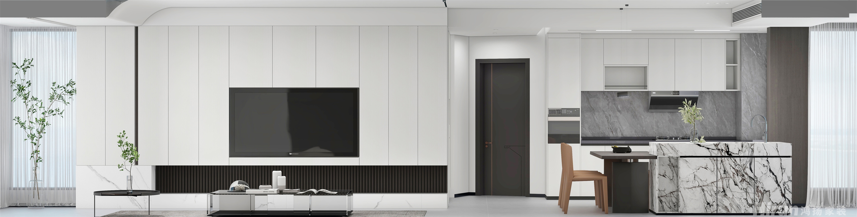 天城國際廣場180㎡雅致現(xiàn)代大平層 裝修案例效果圖-7