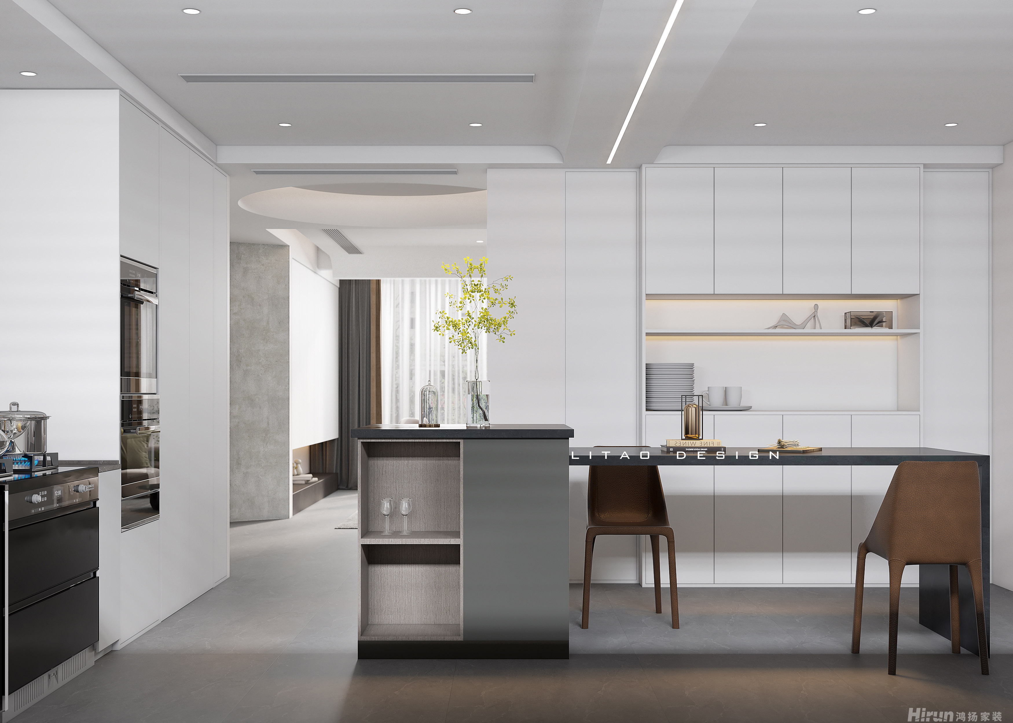 潤和瀚文府140㎡雅致現代四居室 裝修案例效果圖-1