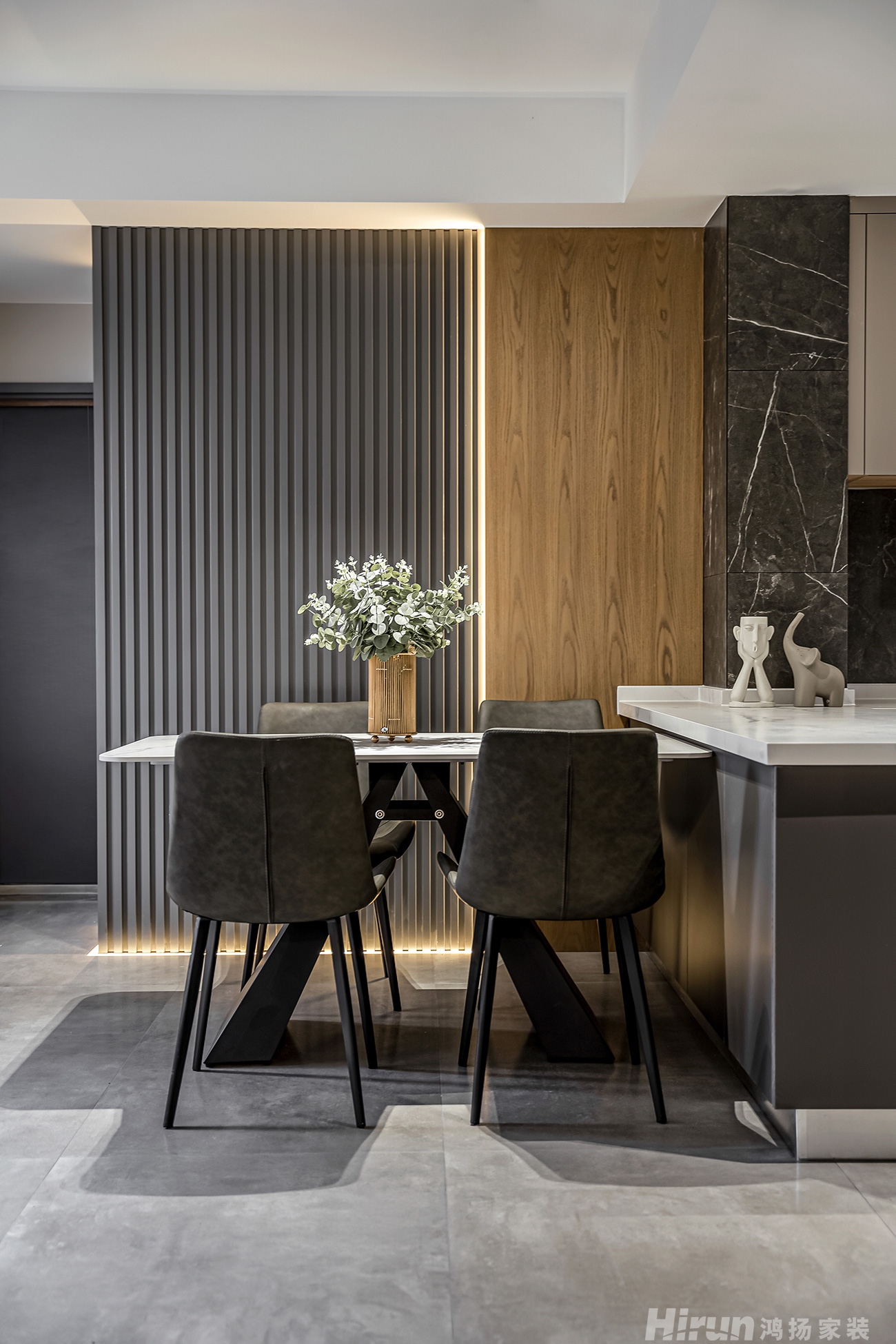 榮悅臺170㎡雅致現代四居室 裝修案例效果圖-2