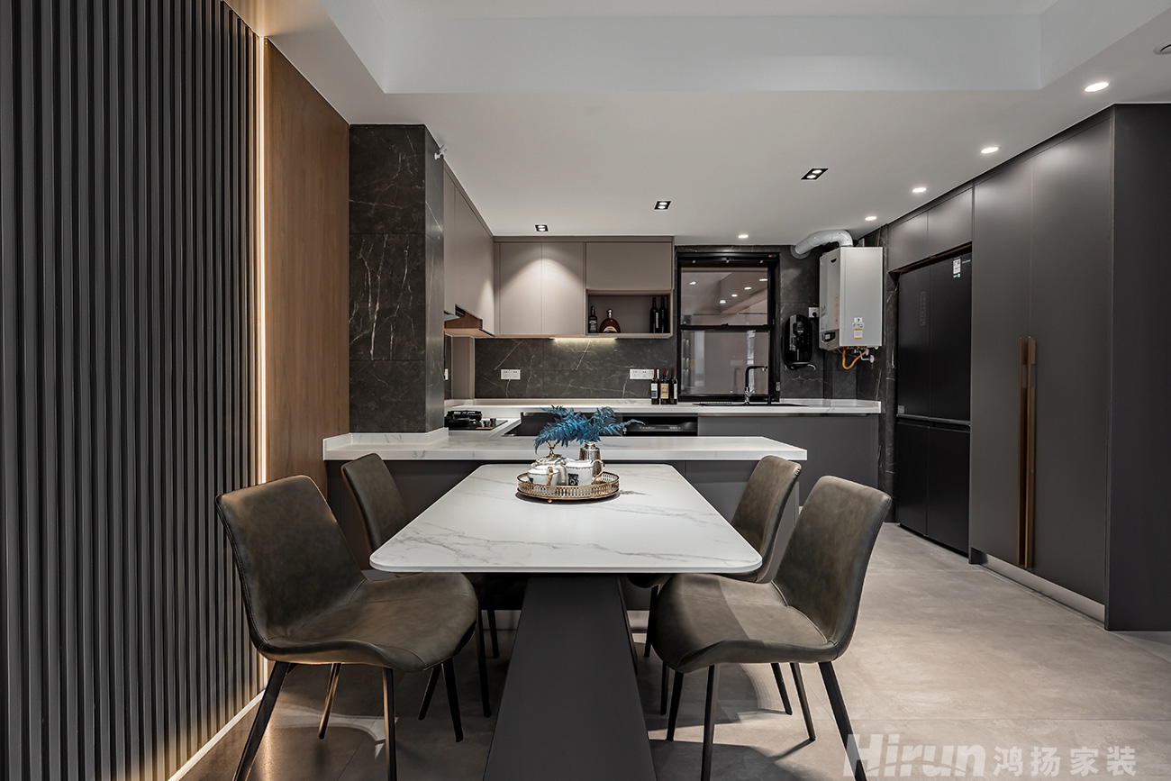 榮悅臺170㎡雅致現代四居室 裝修案例效果圖-1