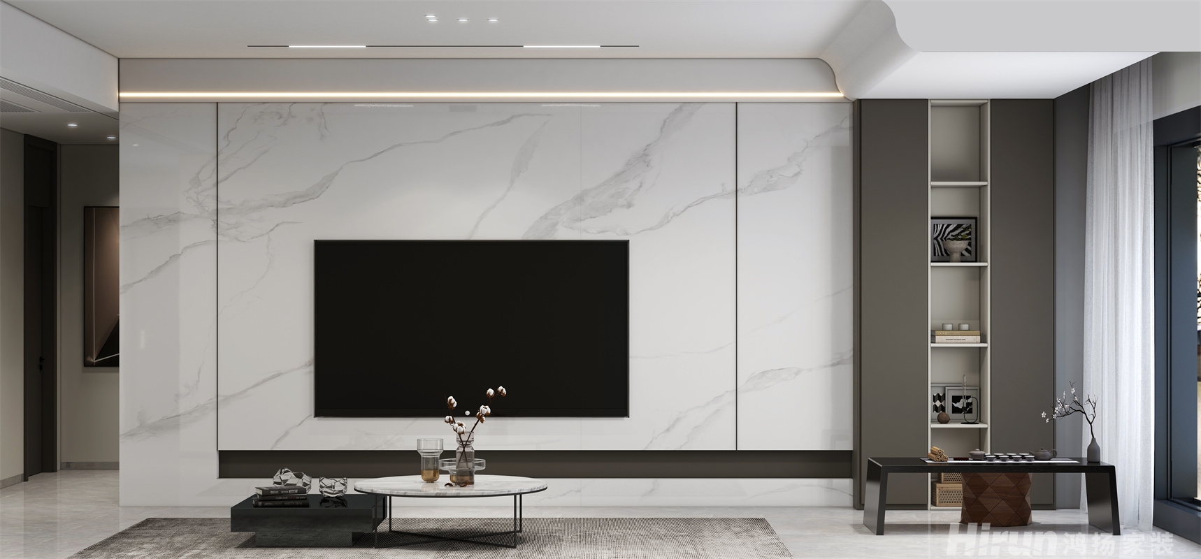 金桂二期120㎡雅致現代三居室 裝修案例效果圖-2