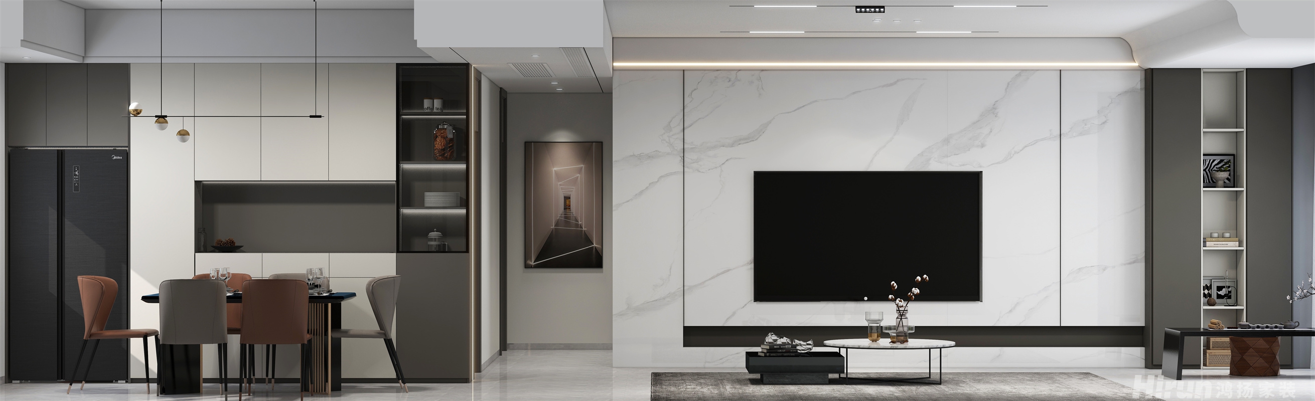 金桂二期120㎡雅致現代三居室 裝修案例效果圖-3