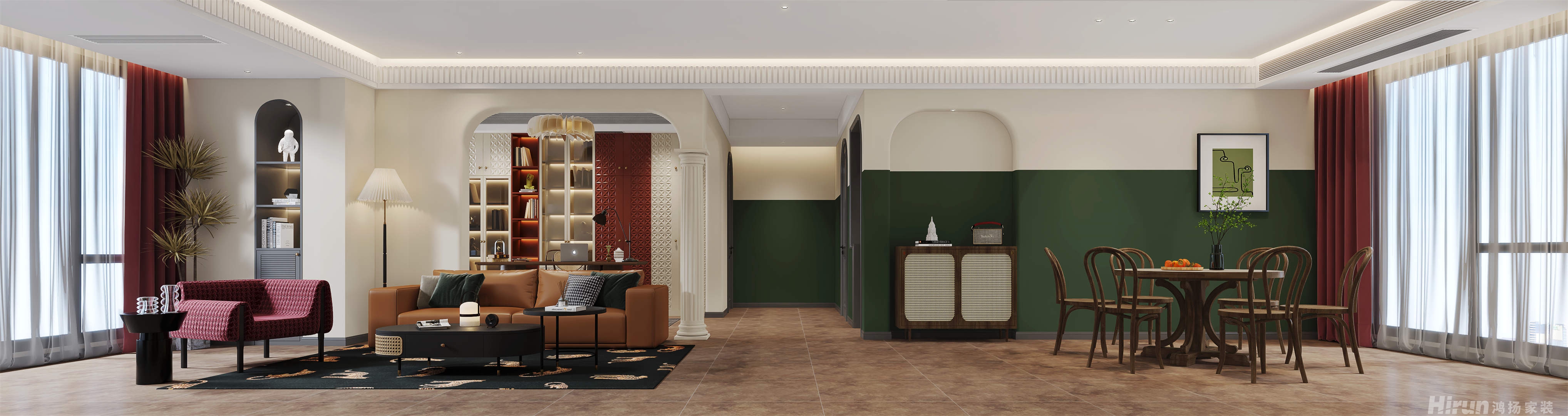 金茂洞庭生態創新城 157㎡新裝飾主義四居室 裝修案例效果圖-2