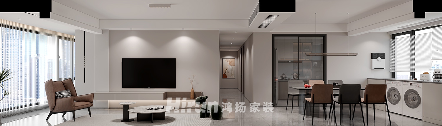 中交中央公園150㎡雅致現代四居室 裝修案例效果圖-1