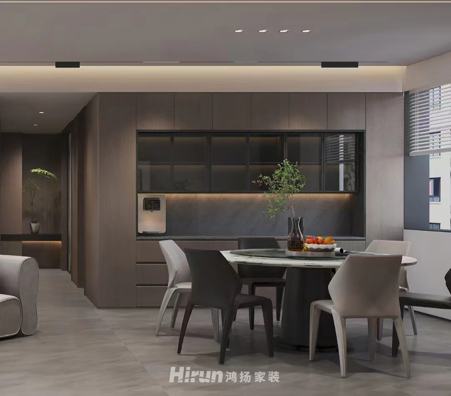 華毅半島185㎡雅致現代四居室 裝修案例效果圖-2