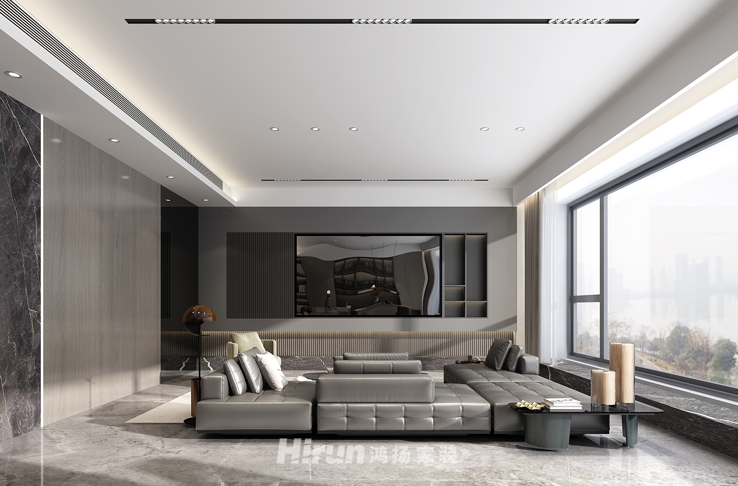 保利天禧240㎡雅致現代四居室 裝修案例效果圖-2