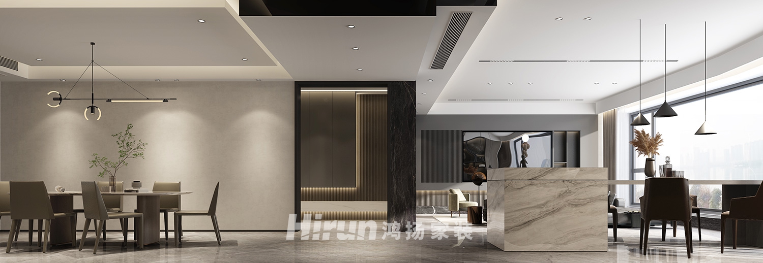 保利天禧240㎡雅致現代四居室 裝修案例效果圖-1