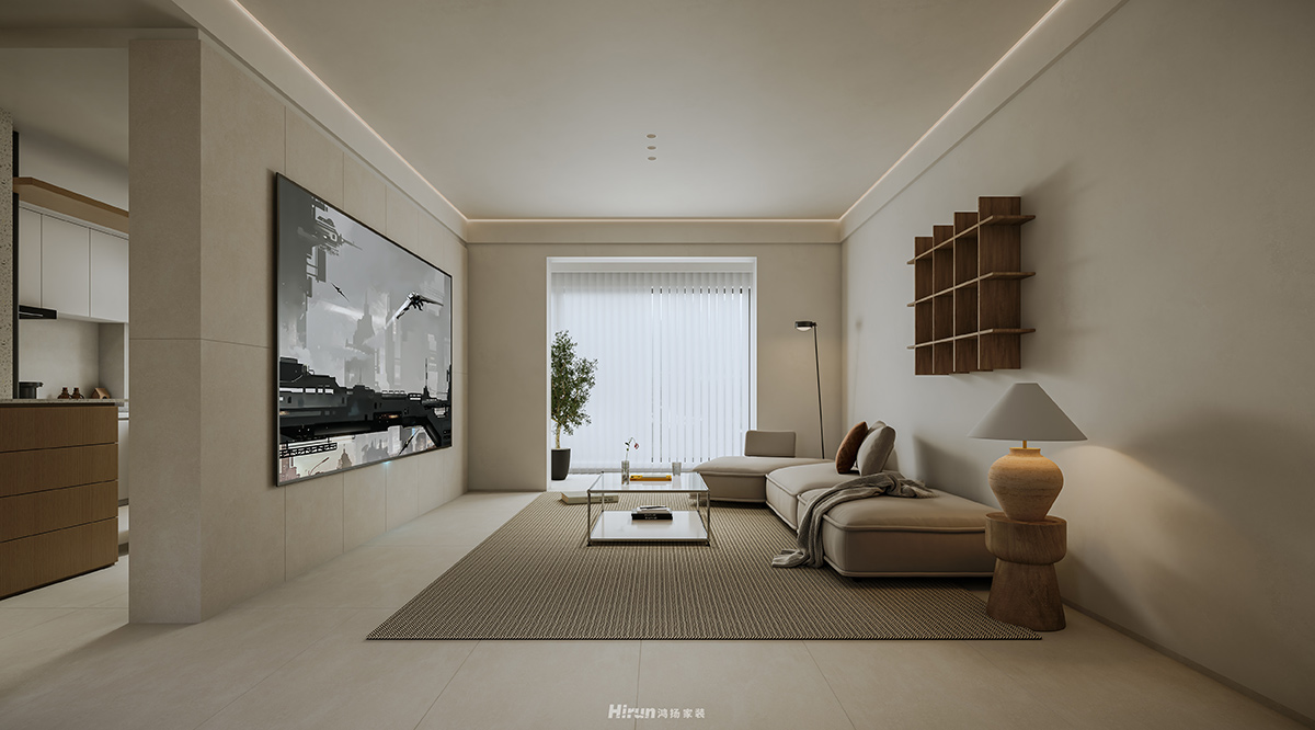 保利西海岸110㎡北歐之光三居室 裝修案例效果圖-2