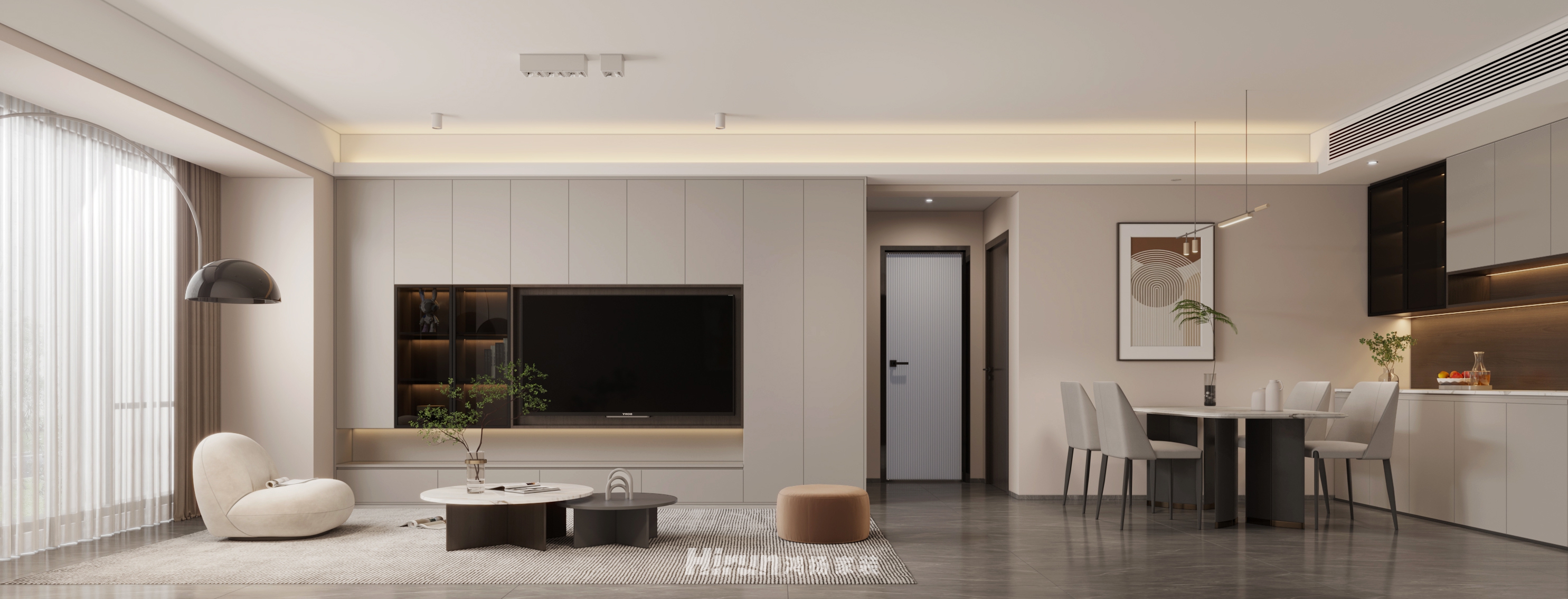 八方小區120㎡北歐之光三居室 裝修案例效果圖-7