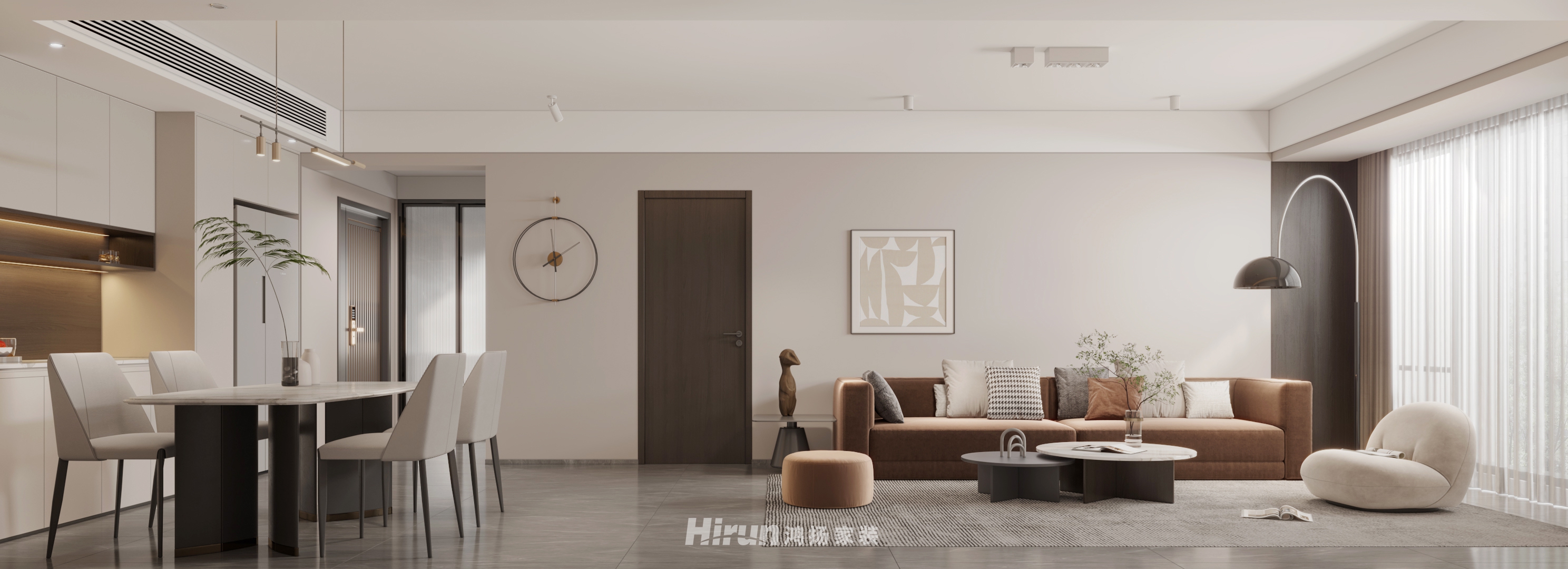 八方小區120㎡北歐之光三居室 裝修案例效果圖-4