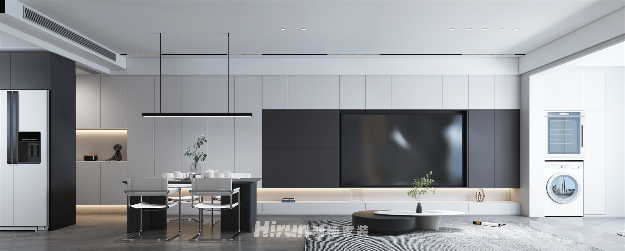 環(huán)球融創(chuàng)100㎡雅致現(xiàn)代三居室 裝修案例效果圖-1