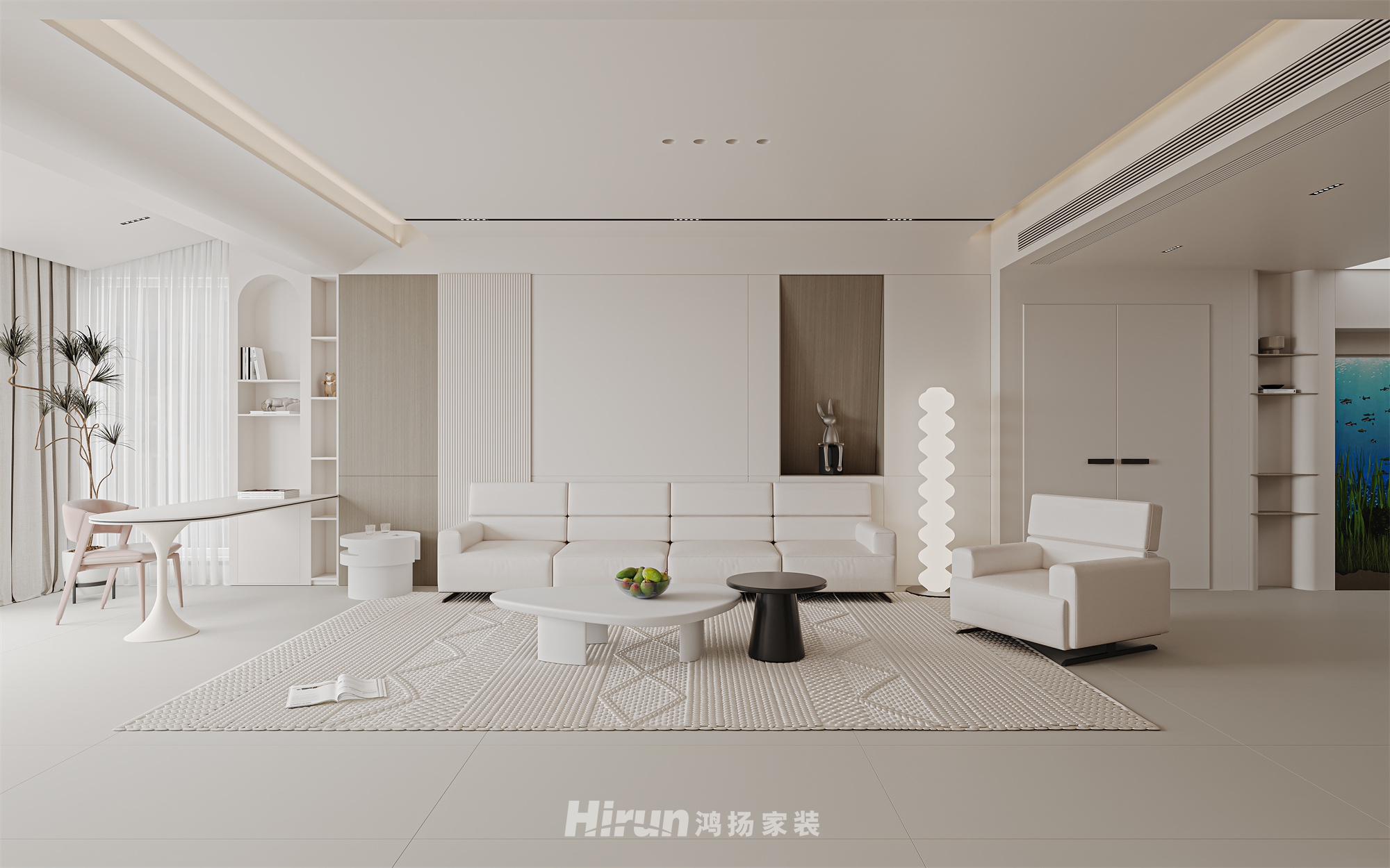 東風印230㎡優(yōu)雅繽紛大平層 裝修案例效果圖-4