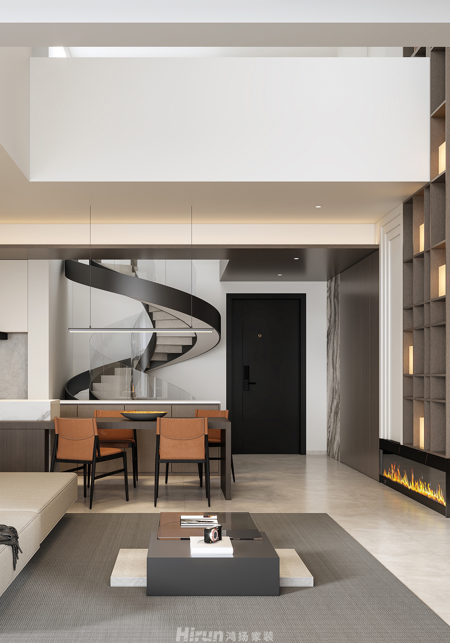 建發·玖洲觀瀾131㎡新裝飾主義復式 裝修案例效果圖-8