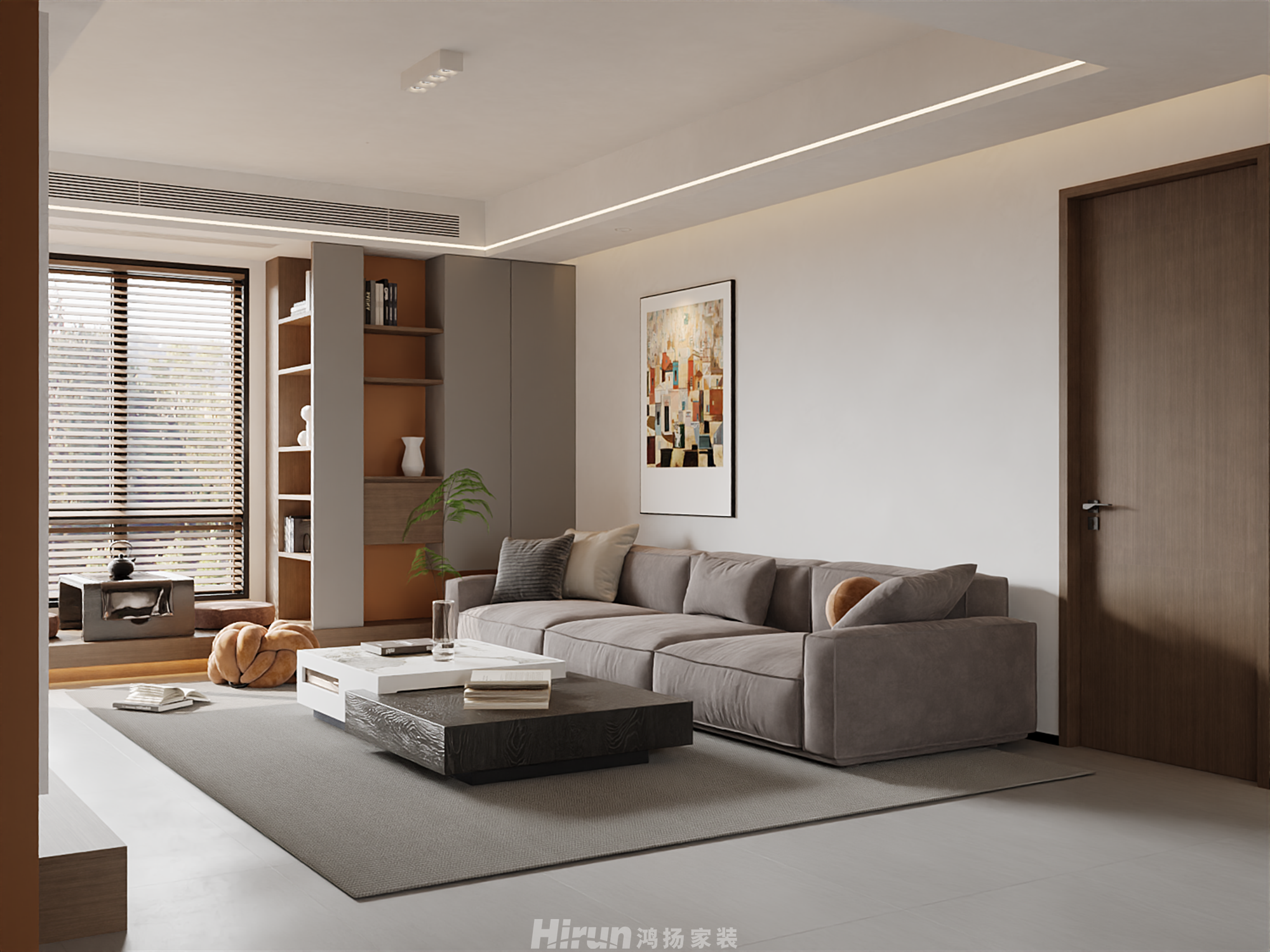 漢唐世家180㎡雅致現代復式 裝修案例效果圖-1