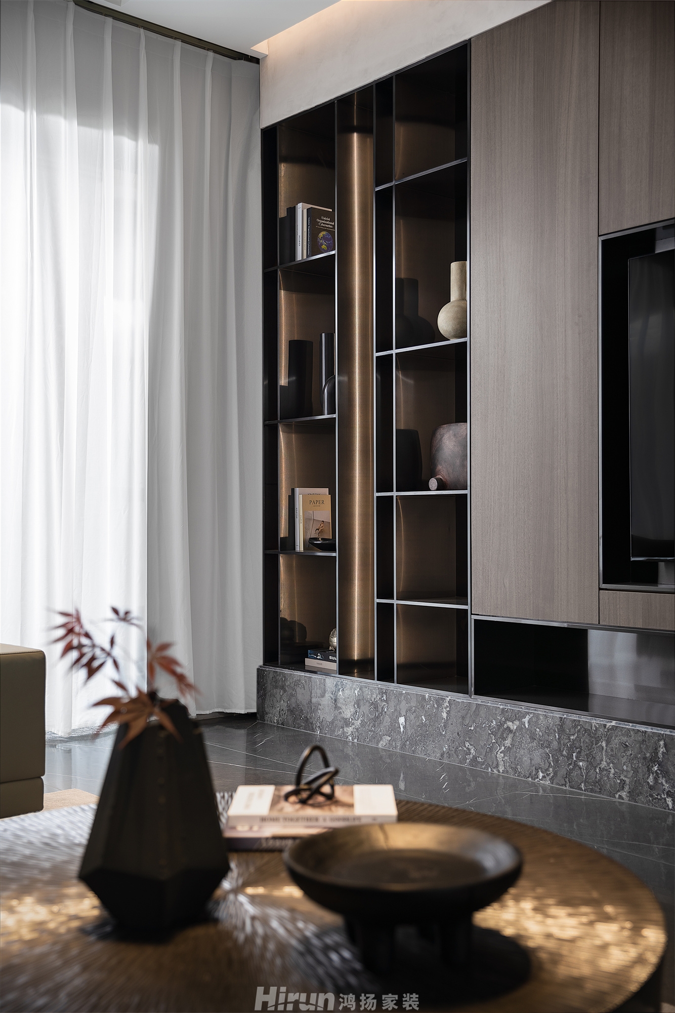 中建梅溪湖150㎡雅致現代四居室 裝修案例效果圖-2