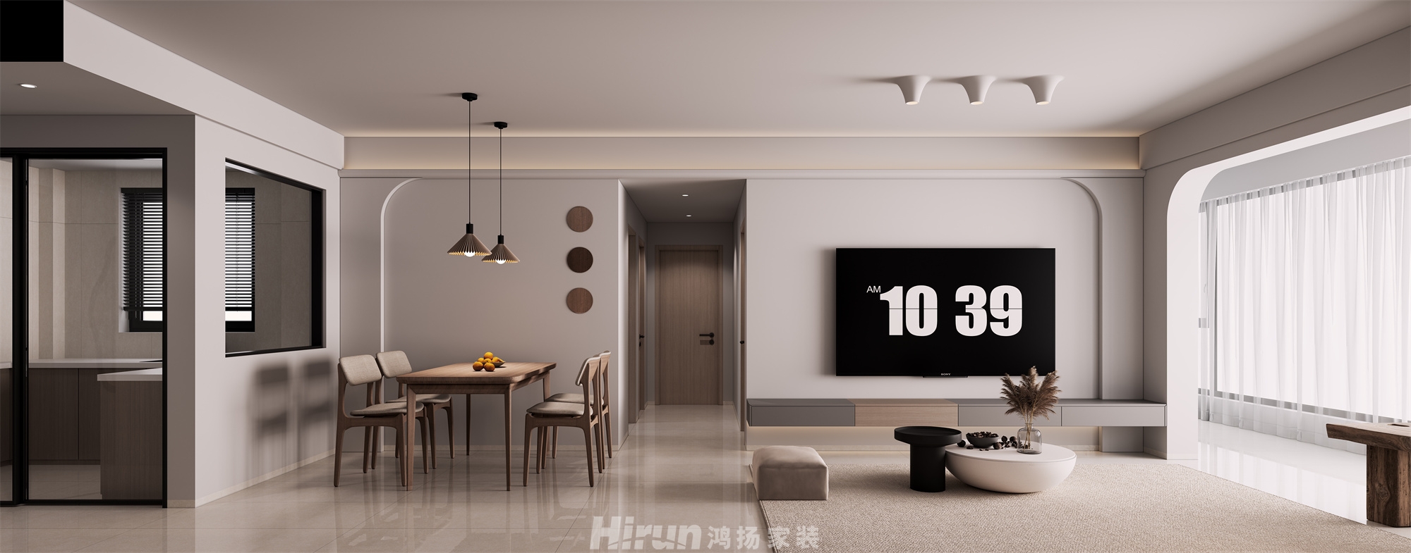 天悅大都匯118㎡北歐之光三居室 裝修案例效果圖-1