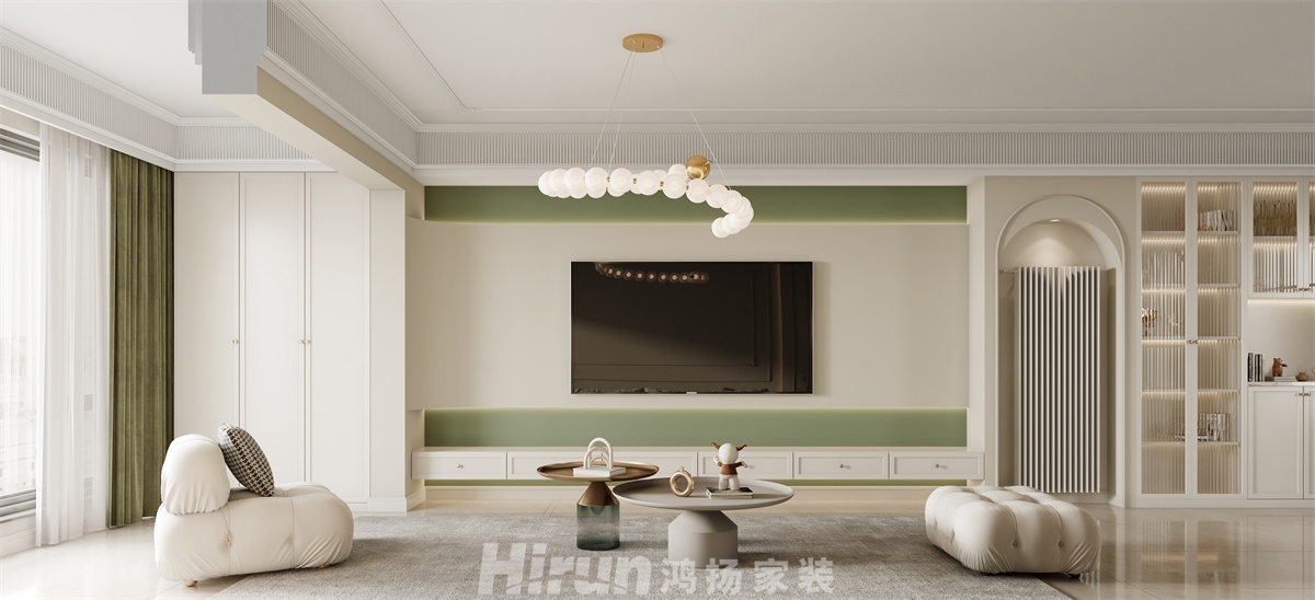 北辰中央公園130㎡輕歐簡美三居室 裝修案例效果圖-2