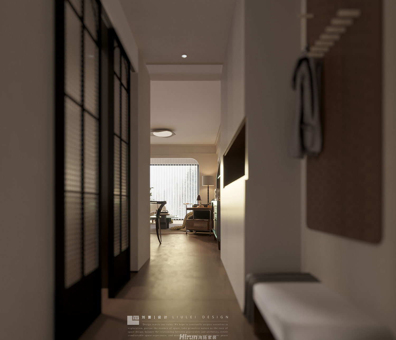 保利天禧85㎡復古風潮二居室 裝修案例效果圖-1