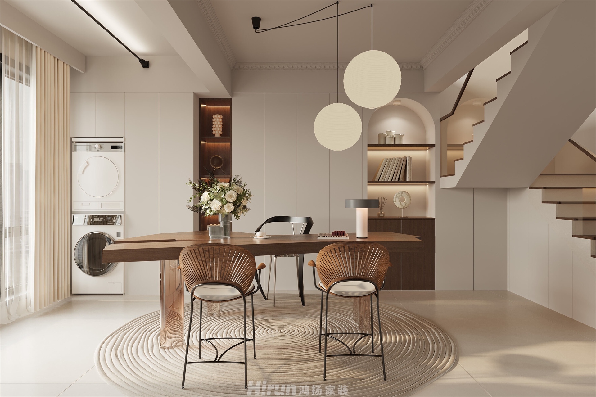 越秀星匯城170㎡復古風潮復式 裝修案例效果圖-1