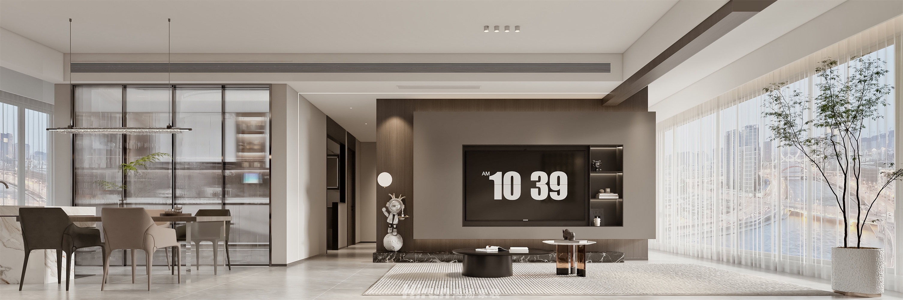 湘江天地 140㎡雅致現代四居室 裝修案例效果圖-2