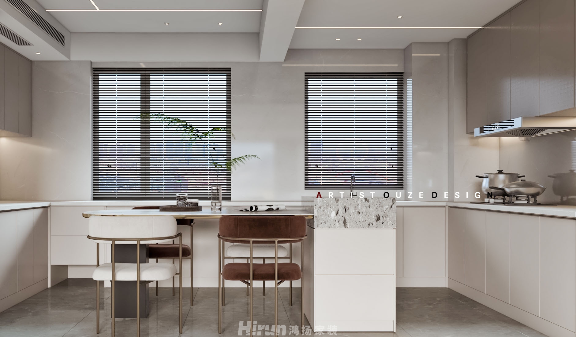 越秀星匯城160㎡雅致現(xiàn)代復(fù)式 裝修案例效果圖-1