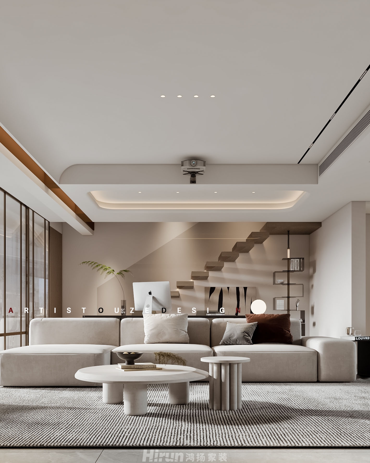 越秀星匯城160㎡雅致現(xiàn)代復(fù)式 裝修案例效果圖-4