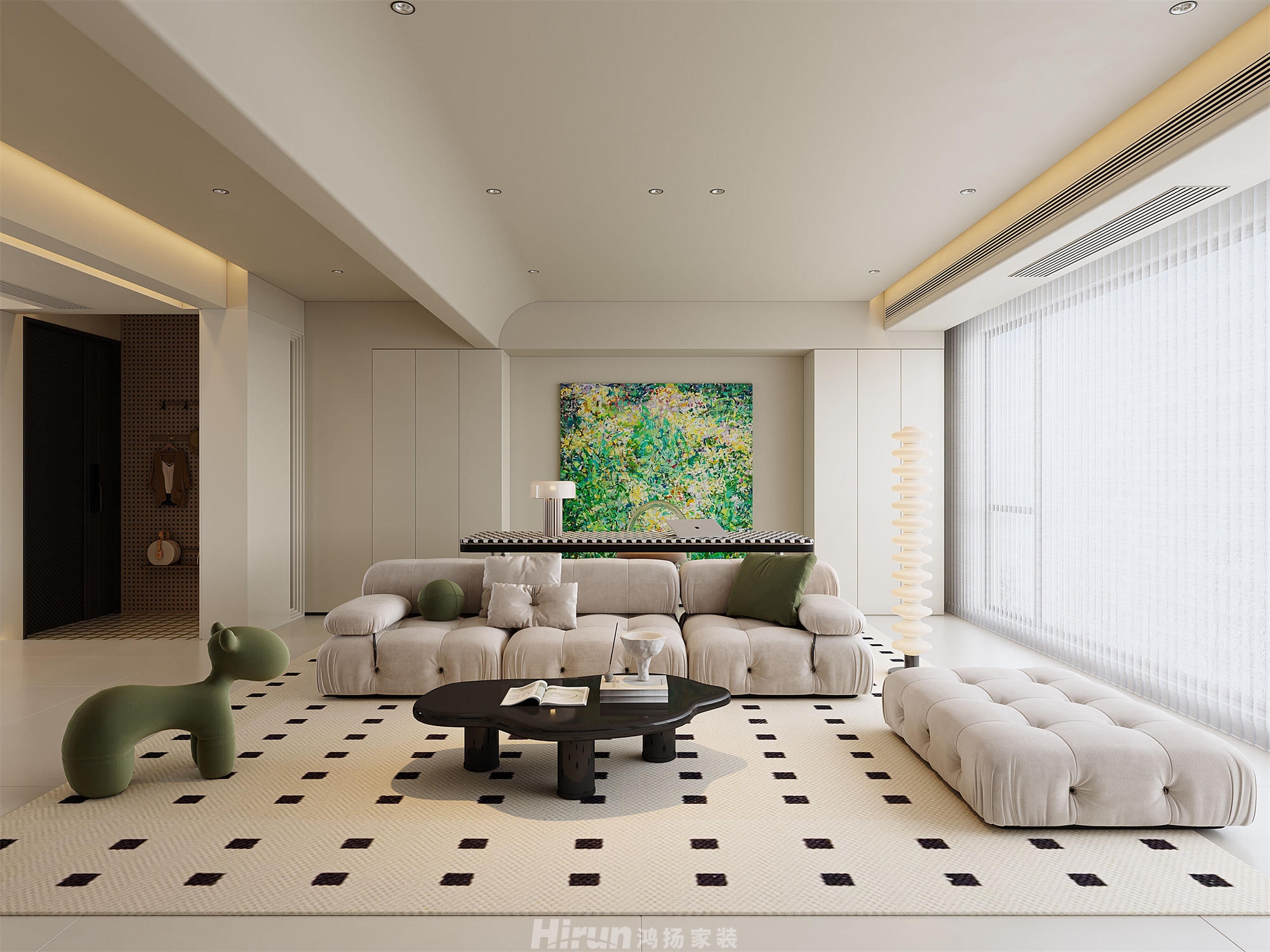 麓谷山湖郡180㎡藝術室界四居室 裝修案例效果圖-1