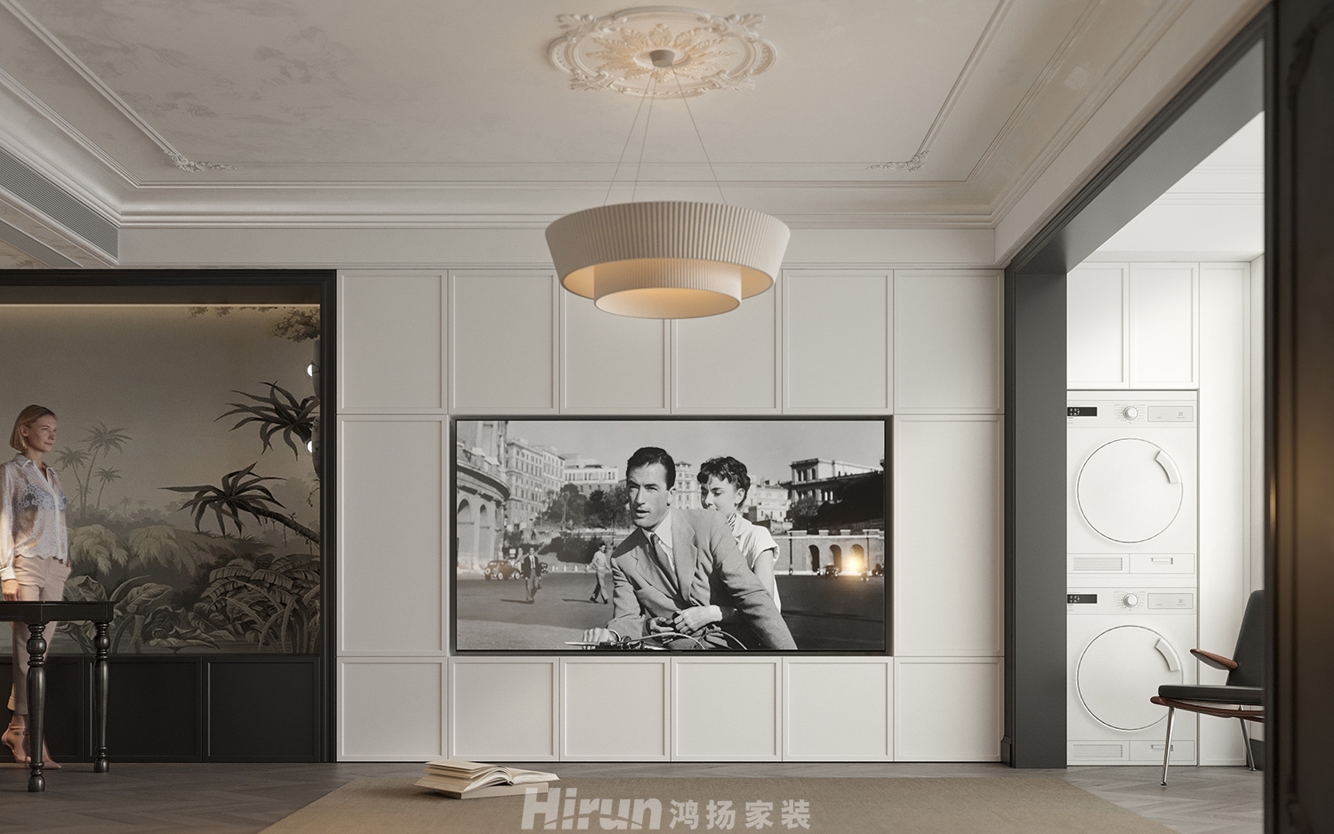 城發恒偉洋湖映100㎡輕歐簡美三居室 裝修案例效果圖-2