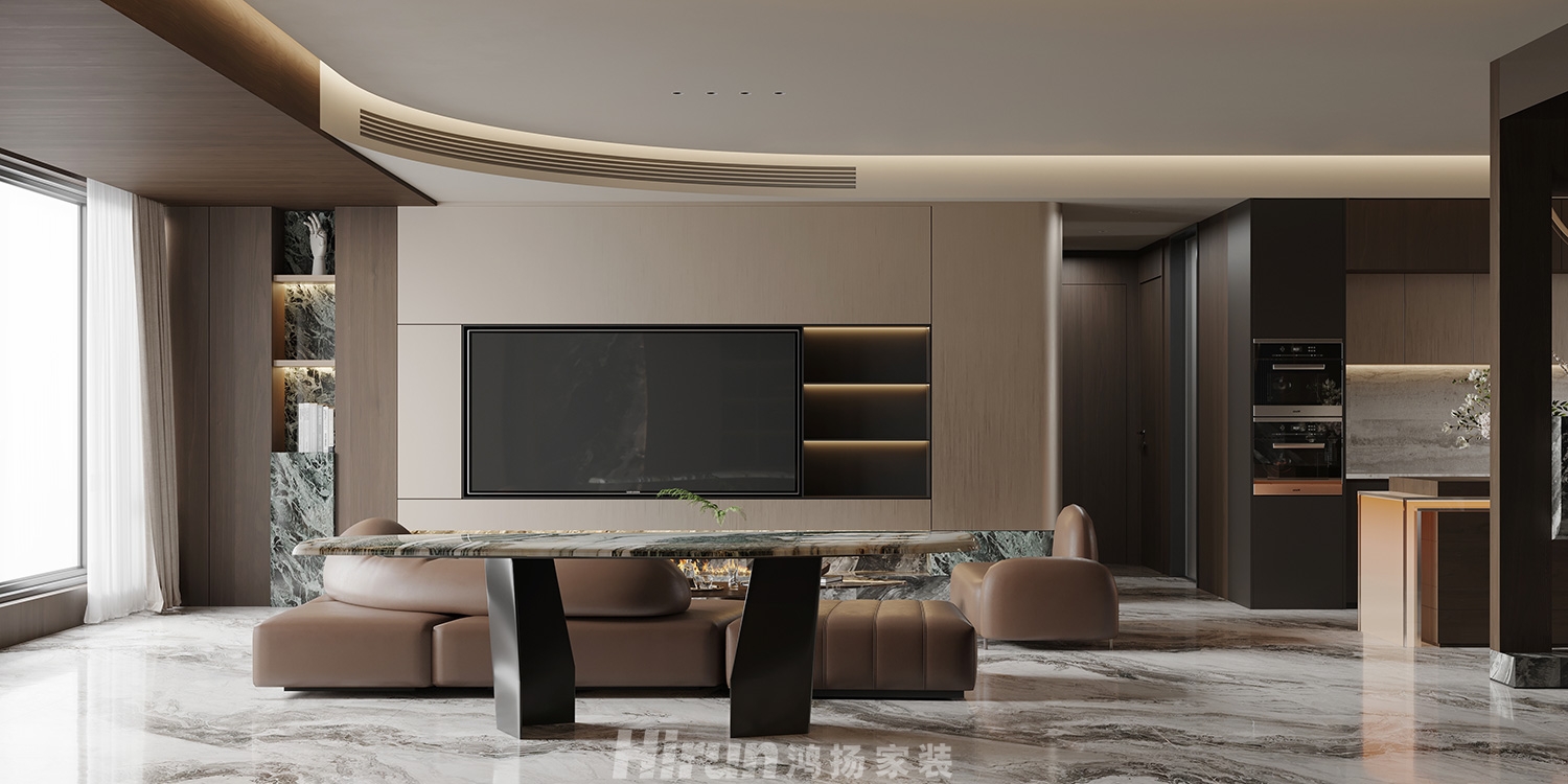 洋湖天序170㎡雅致現代四居室 裝修案例效果圖-1