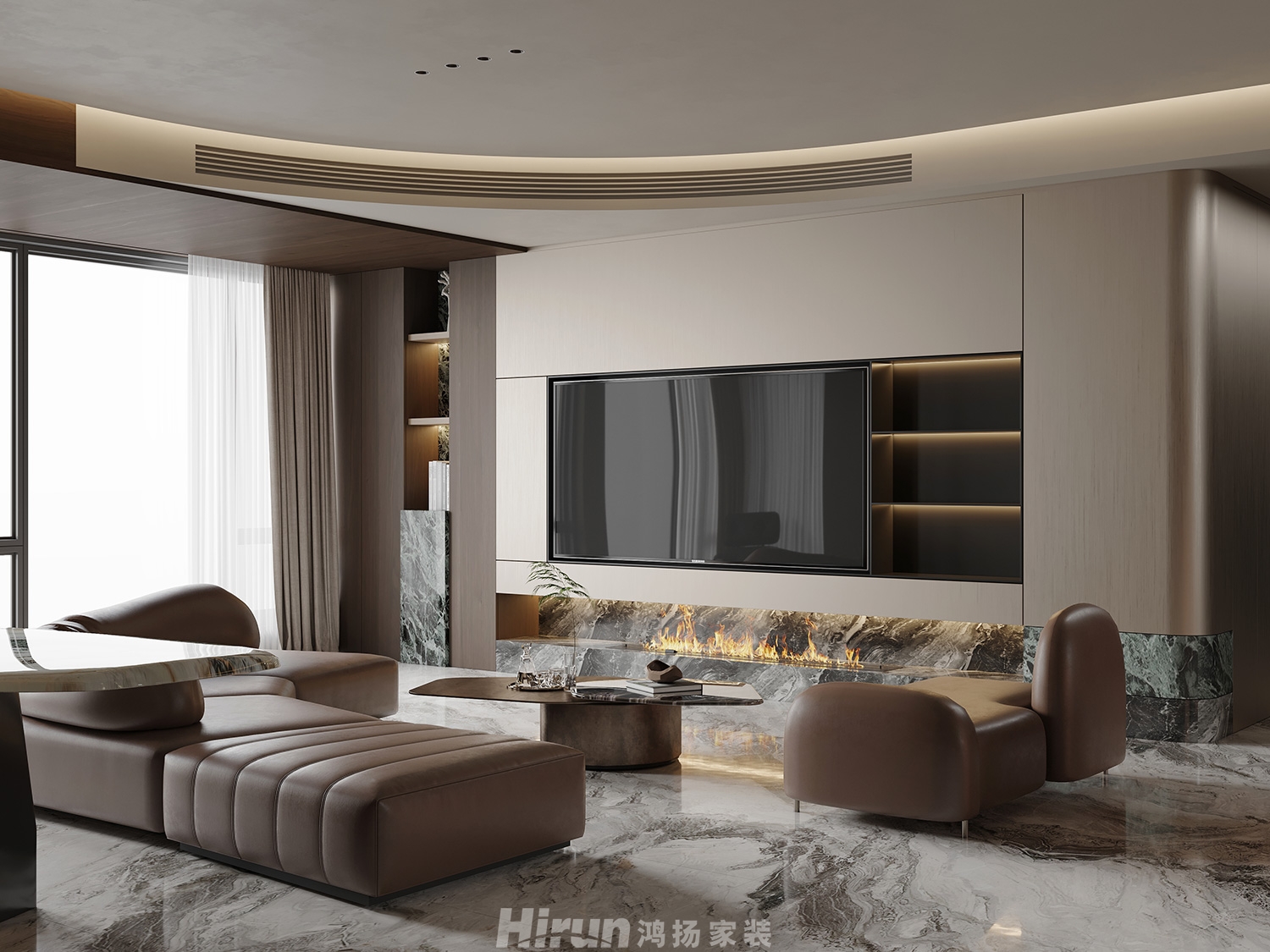 洋湖天序170㎡雅致現代四居室 裝修案例效果圖-4