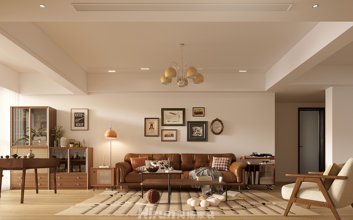 華雅花園150㎡北歐之光三居室 裝修案例效果圖-1