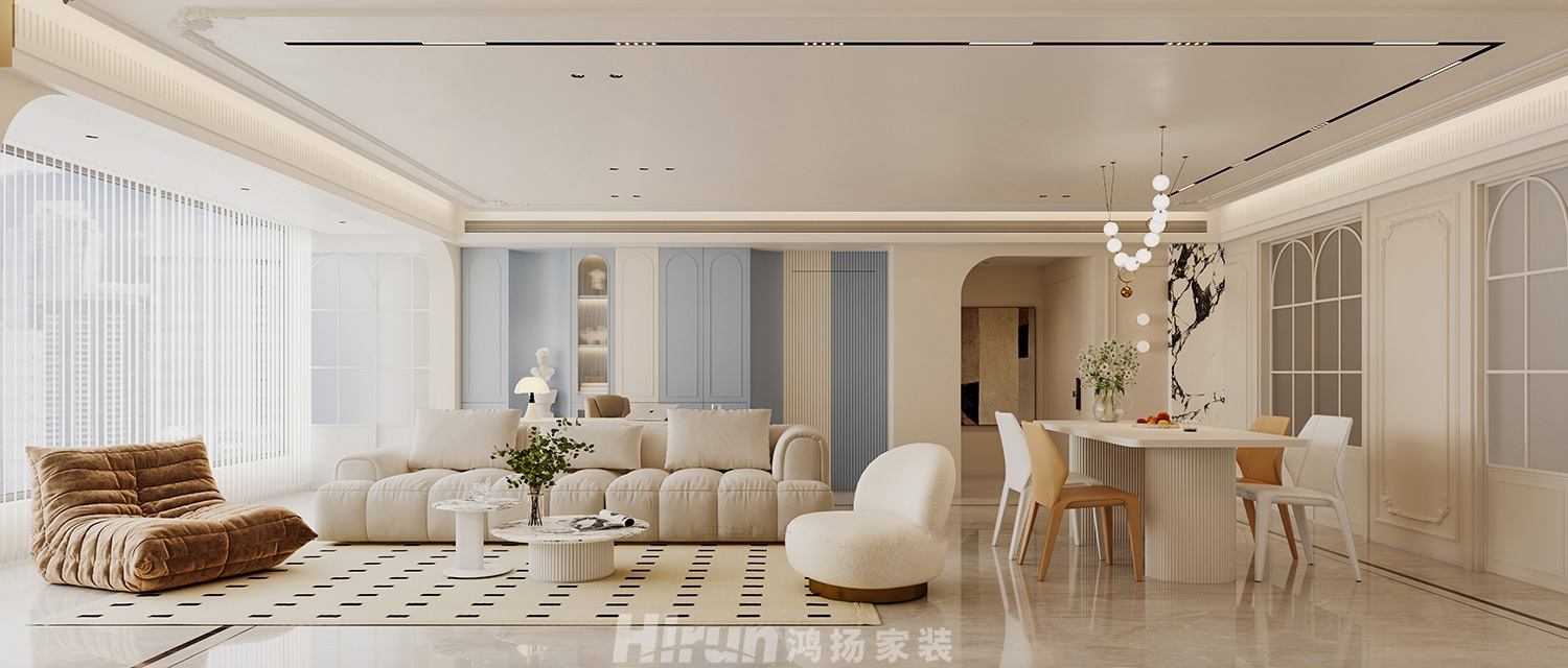 時代·建發和著（精裝房改造）182㎡優雅繽紛大平層 裝修案例效果圖-3